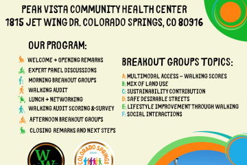 Poster for the 2025 COS Walkability Summit